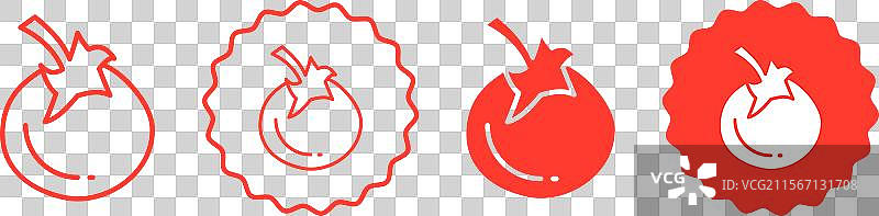 番茄图标符号集合 简约番茄图片素材