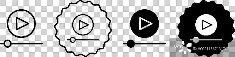 社交媒体视频图标符号集合图片素材