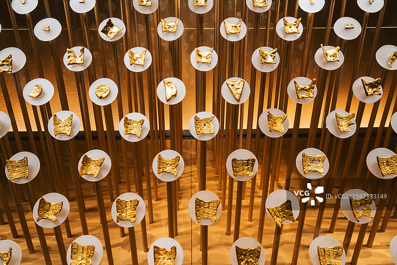 安徽楚文化博物馆馆藏金子金钣楚国货币图片素材