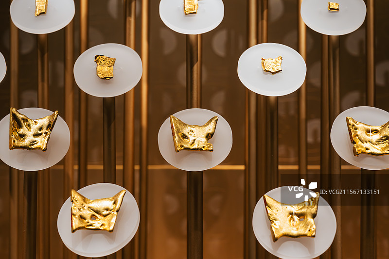 安徽楚文化博物馆馆藏金子金钣楚国货币图片素材