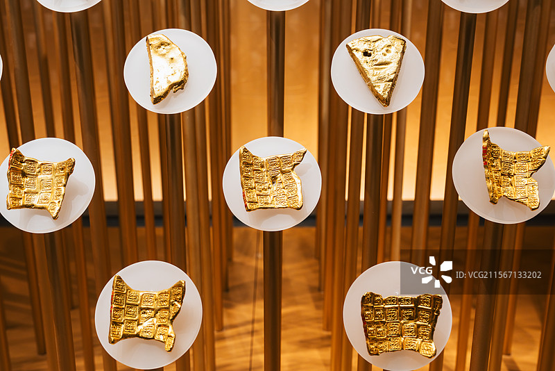 安徽楚文化博物馆馆藏金子金钣楚国货币图片素材