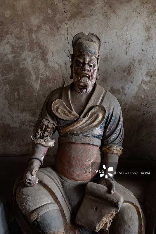 黑神话悟空取景地山西忻州定襄洪福寺里的宋代彩塑图片素材
