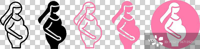 适合母亲和婴儿的安全怀孕图标图片素材