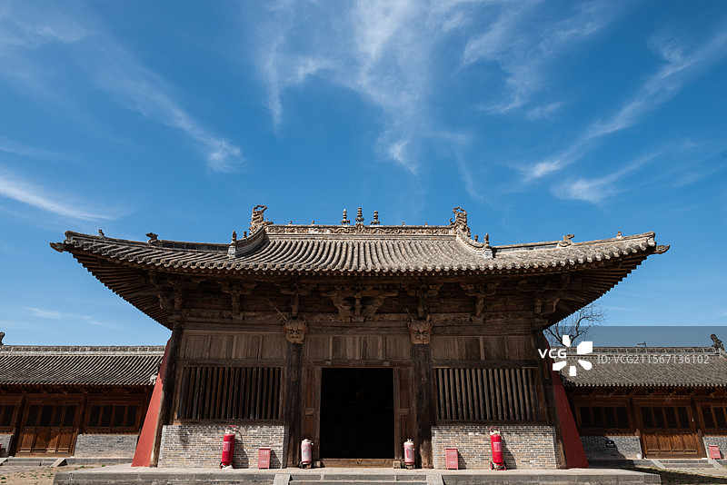 国保单位山西忻州天台延庆寺古建金代木构建筑大殿图片素材