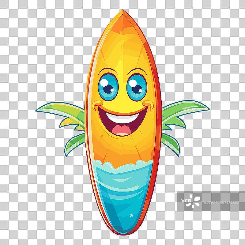 可爱的冲浪板，色彩鲜艳，充满夏日气息图片素材