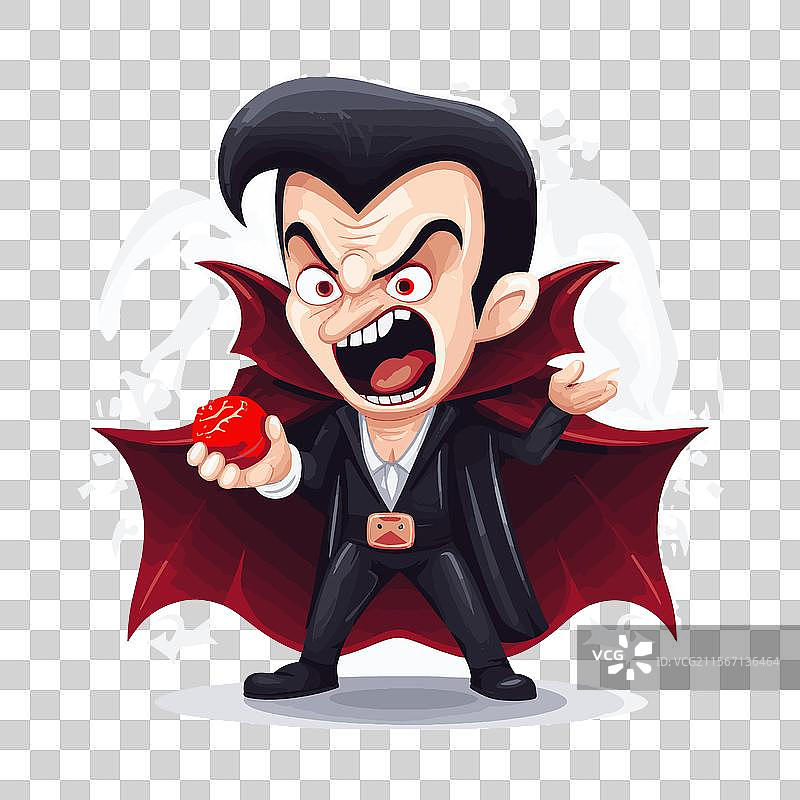 幽默的卡通吸血鬼经典德古拉图片素材