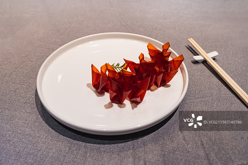 扬州早茶山楂鹅肝图片素材