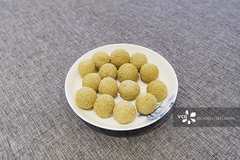 扬州早茶麻团图片素材