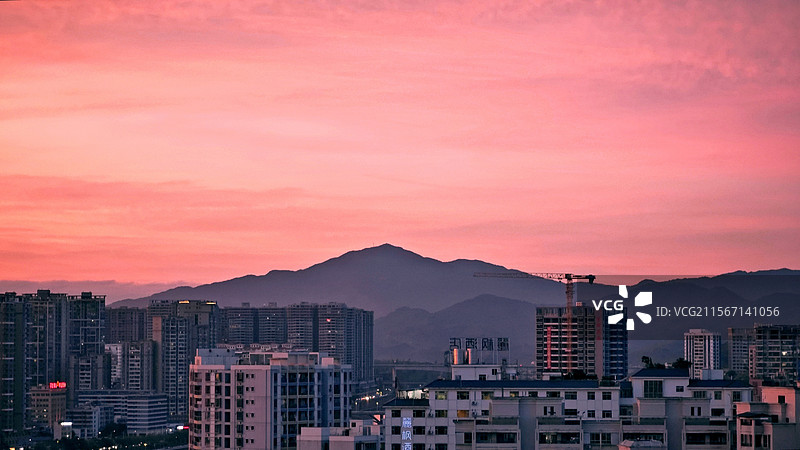 龙川晚霞图片素材
