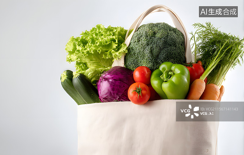 【AI数字艺术】环保、购物、蔬菜图片素材