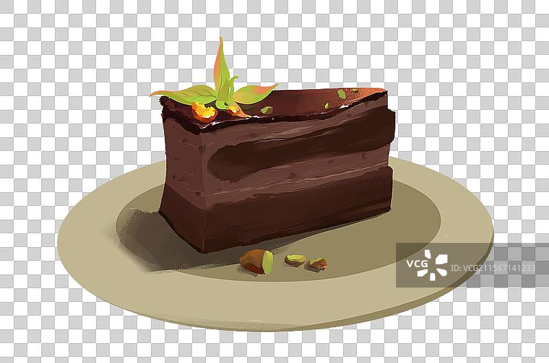 巧克力可可粉布朗尼夹心黑巧蛋糕图片素材