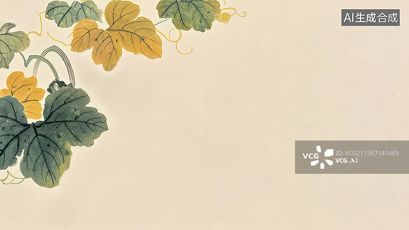 【AI数字艺术】水墨画居左图片素材