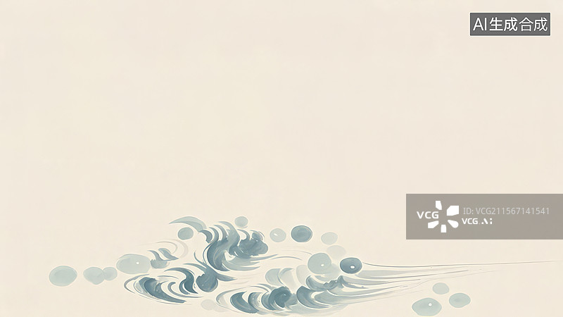 【AI数字艺术】水墨画左下1抽象水墨波纹图案图片素材