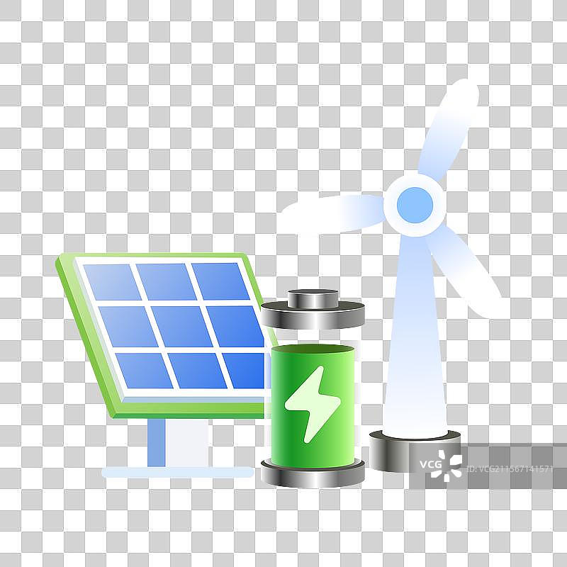 太阳板电池和风车图片素材