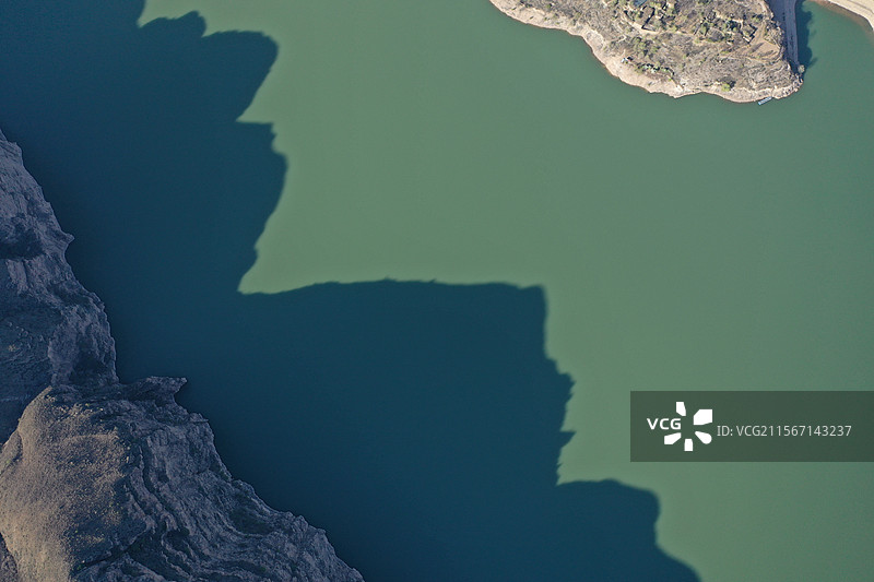 航拍山西内蒙古清水河老牛湾准格尔黄河大峡谷景区图片素材