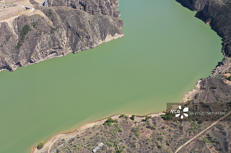 航拍山西内蒙古清水河老牛湾准格尔黄河大峡谷景区图片素材