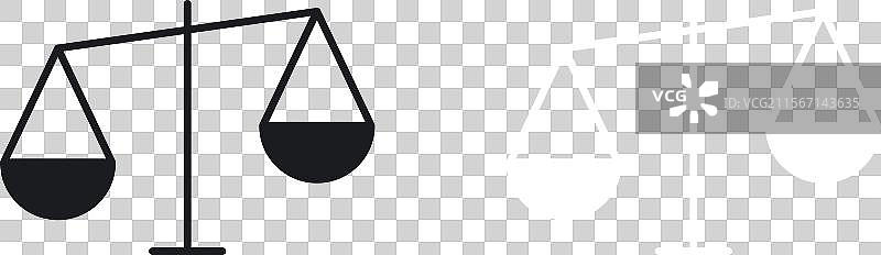 平衡秤图标集，采用纯黑白设计图片素材