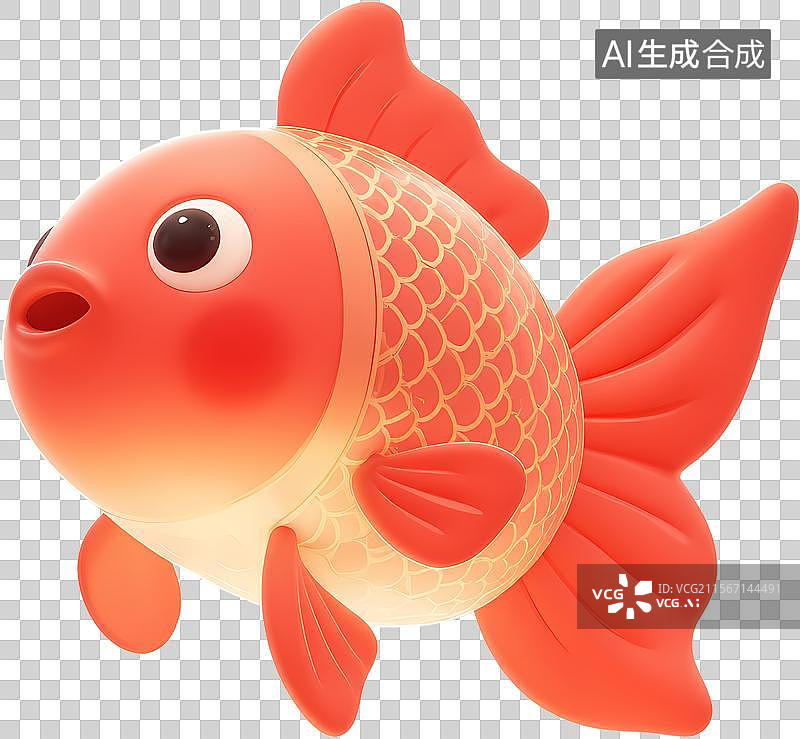 【AI数字艺术】可爱的红鲤鱼图片素材