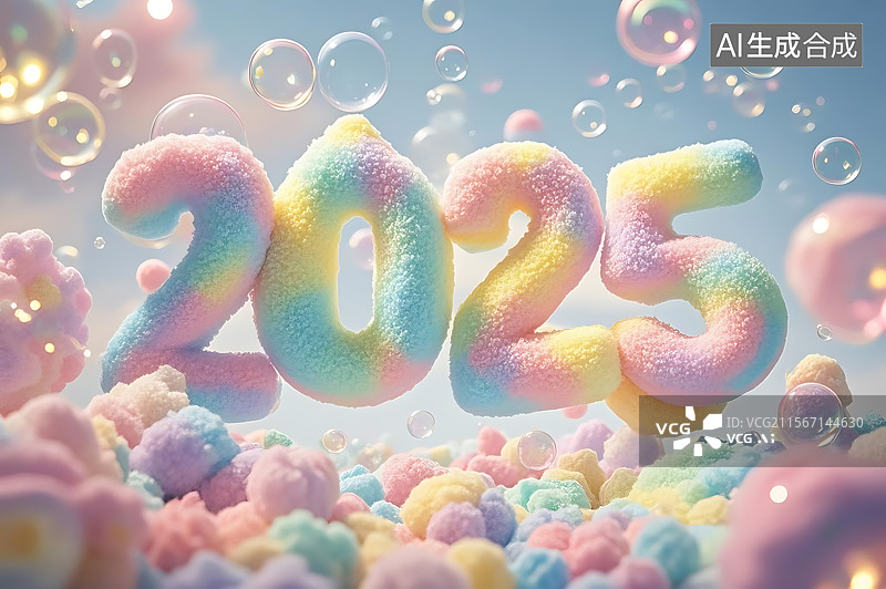【AI数字艺术】梦幻糖果2025新年图片素材