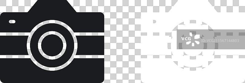 黑白色实心相机图标集图片素材