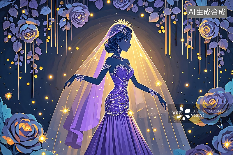 【AI数字艺术】新娘梦幻婚礼场景图片素材