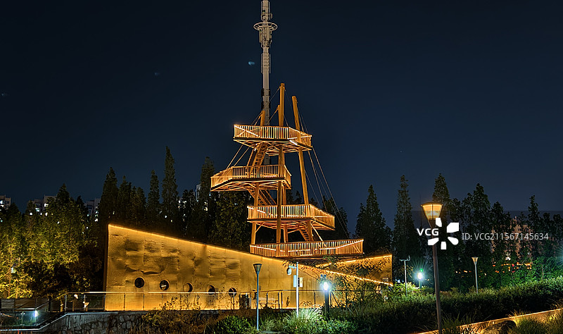 宿迁市宿豫区运河边船形景观建筑图片素材