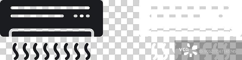 黑白实心空调图标集图片素材