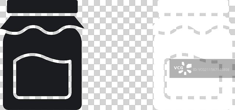 果酱图标集，采用纯黑白色设计图片素材