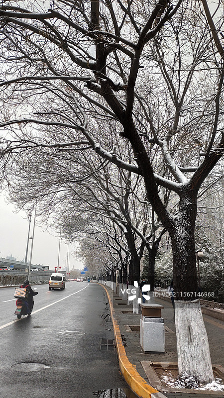 北京街头的雪景图片素材