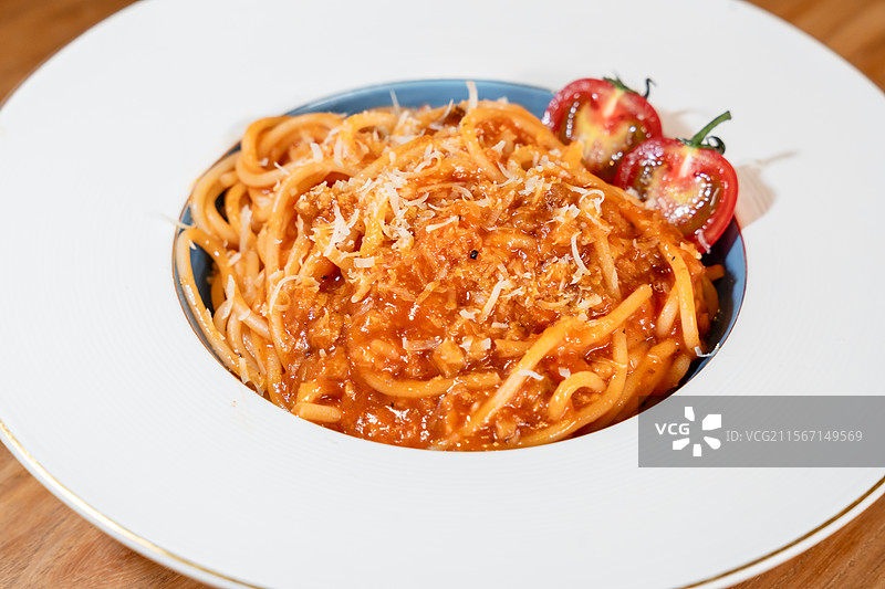 番茄肉酱意大利面 特写 静物 菜单图片素材