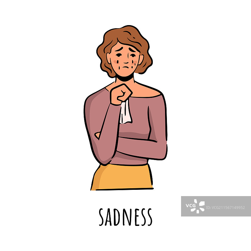 表现出悲伤情绪的女性图片素材