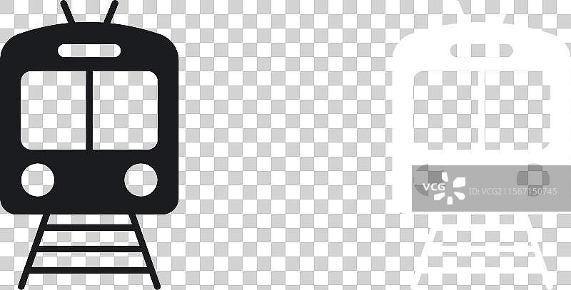 火车图标集，采用纯黑白色设计图片素材