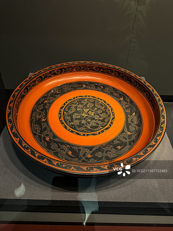 马王堆汉墓 轪侯家云龙纹漆盘 湖南博物院图片素材