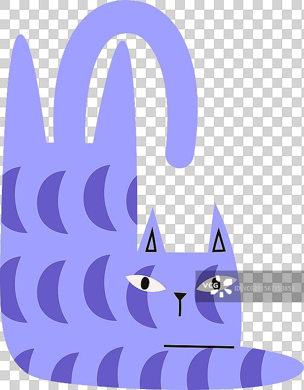 抽象的躺着的猫与图案图片素材