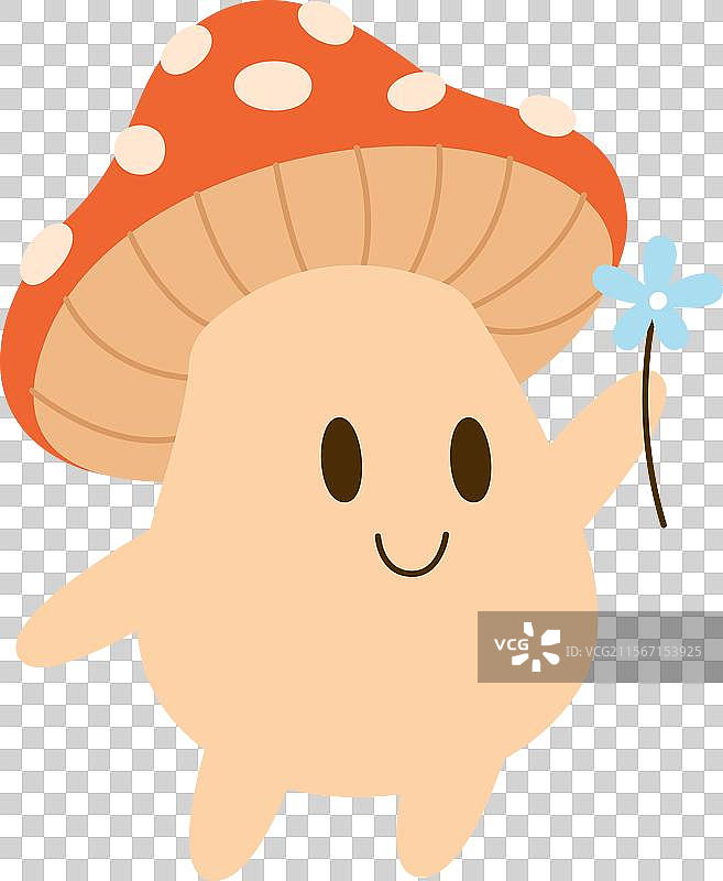 带花的苍蝇伞角色图片素材