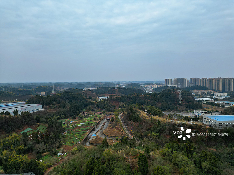 资阳市 雁江区 俊兴路 兰家坡 沱江 东岳山 航拍图片素材