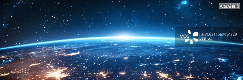 【AI数字艺术】太空中的未来城市景观图片素材