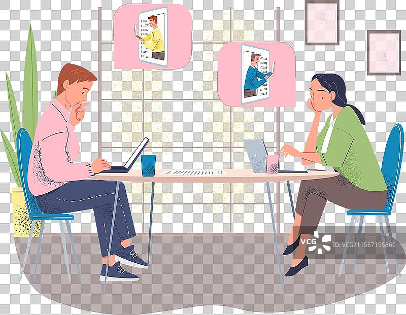 在线教育与学习概念，男人与图片素材