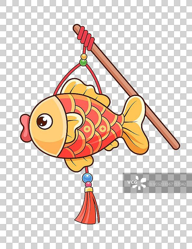 矢量喜庆卡通锦鲤灯笼插画图片素材