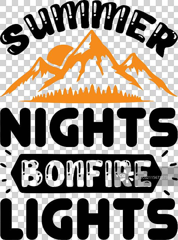 夏夜篝火的灯光图片素材