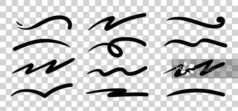 涂鸦笔划下划线马克笔图片素材