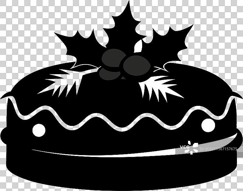 圣诞蛋糕剪影图片素材