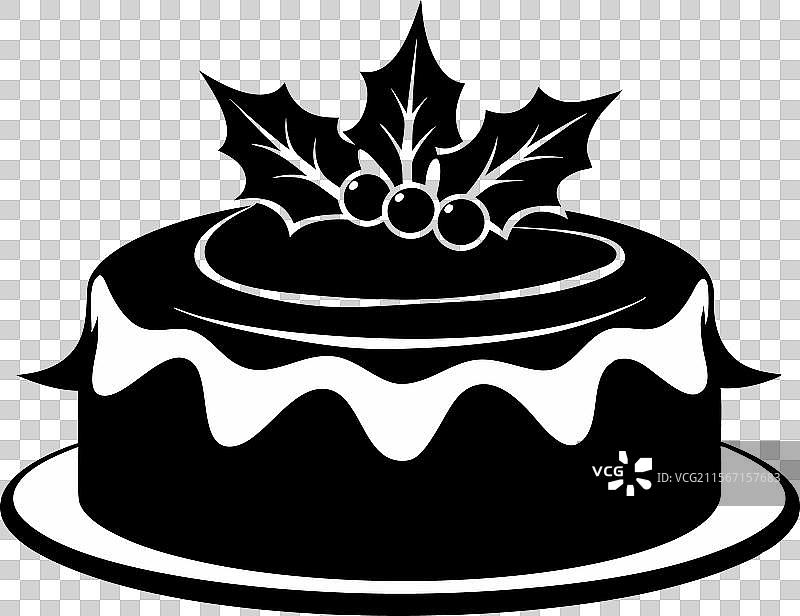 圣诞蛋糕剪影图片素材