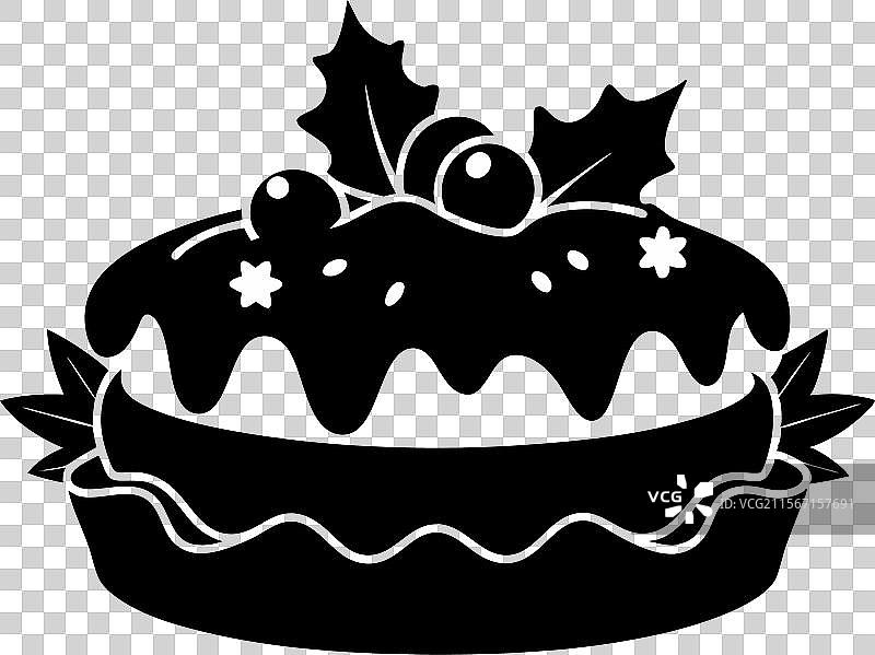 圣诞蛋糕剪影图片素材