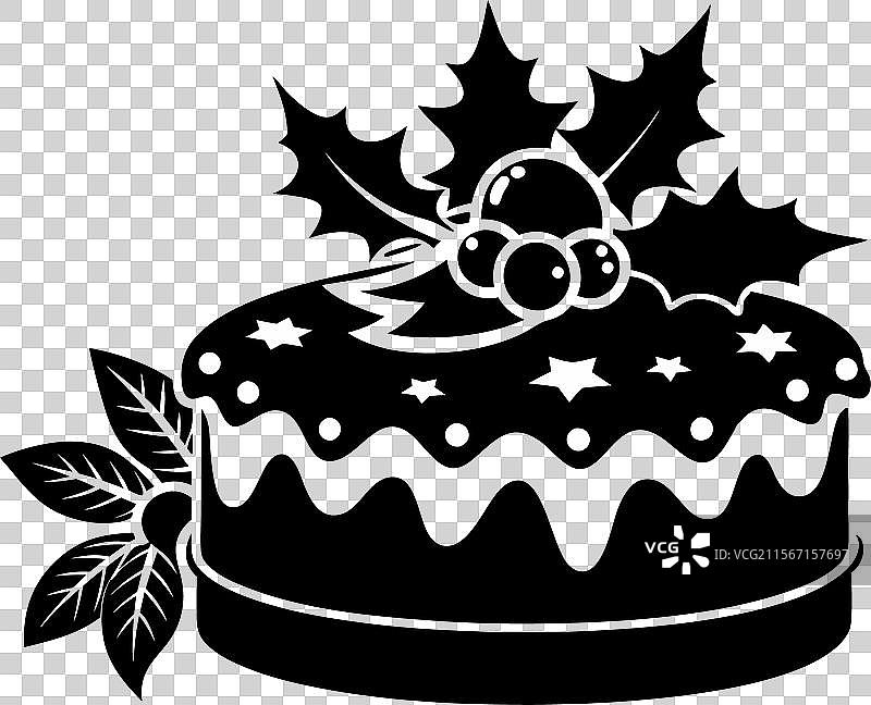 圣诞蛋糕剪影 h图片素材