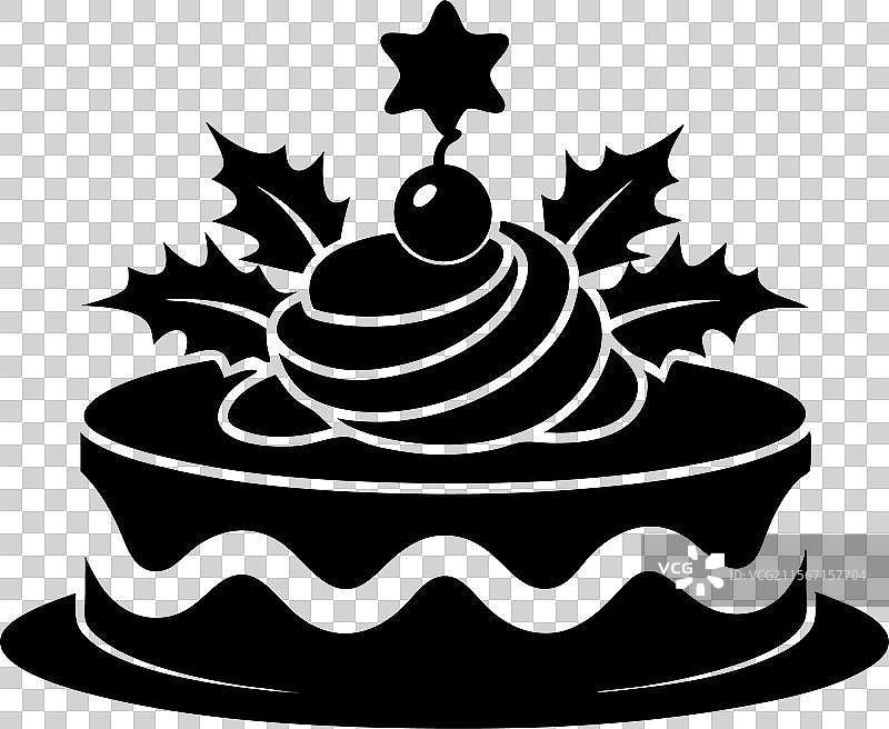 圣诞蛋糕剪影图片素材