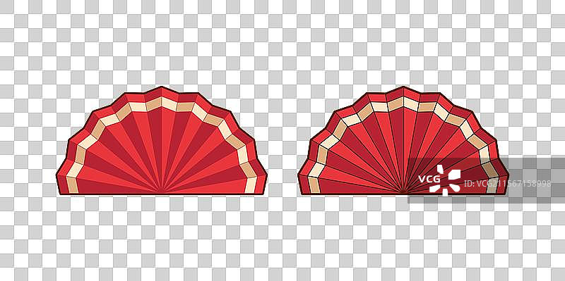矢量扇子喜庆装饰卡通插画图片素材