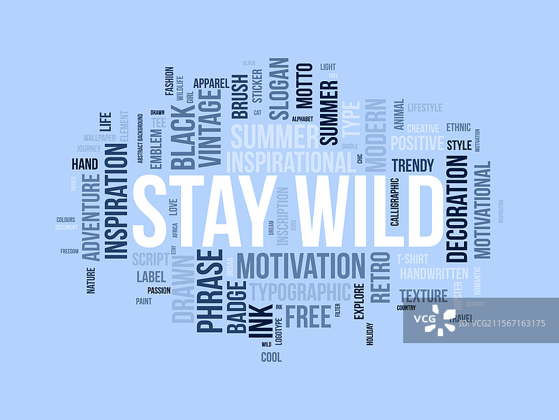 保持野性文字云模板野生动物概念图片素材