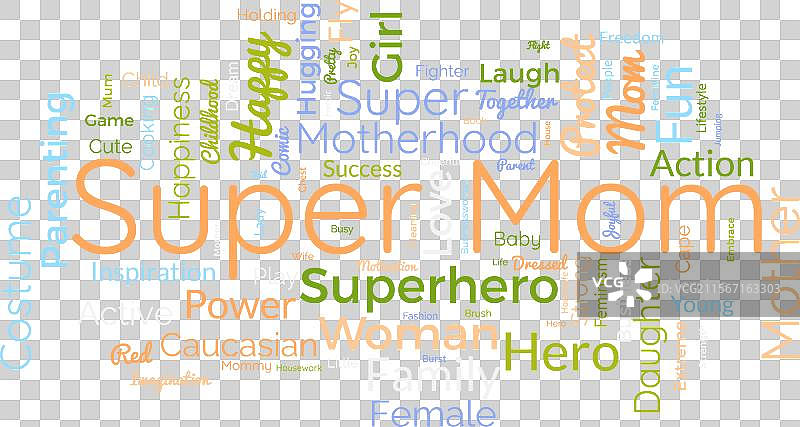 超级妈妈词云模板，妈妈的爱概念图片素材