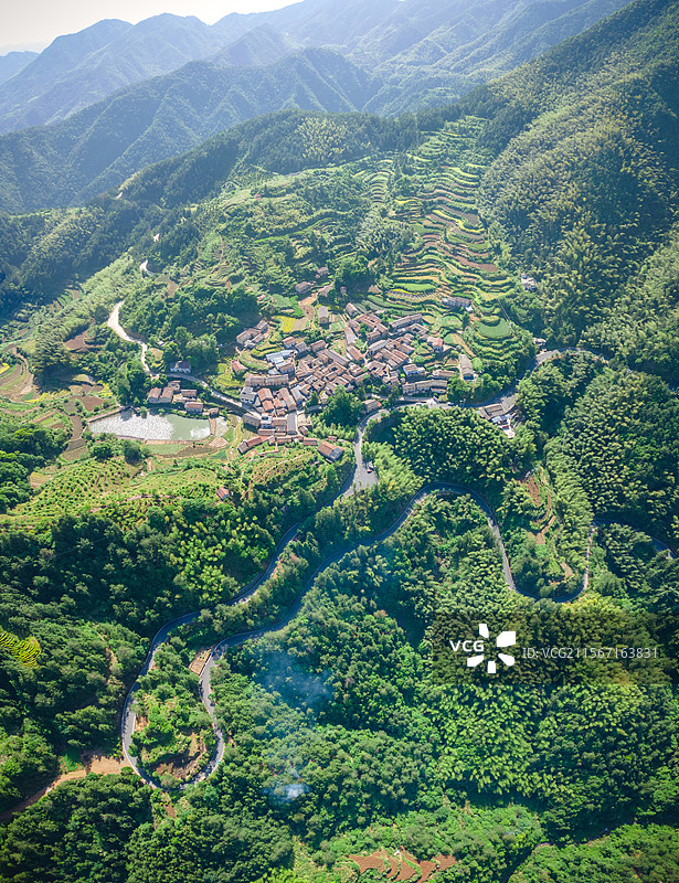浙江丽水松阳平田村航拍图图片素材